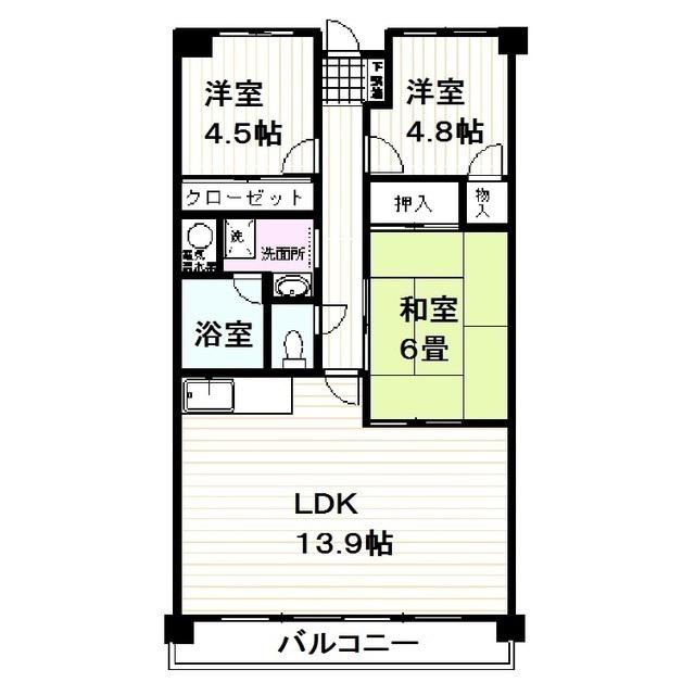 マルシオンマルジュ(3LDK/2階)の間取り写真