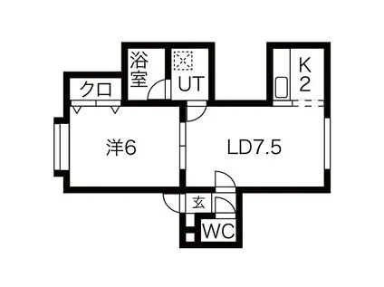 アリス・クレッセント(1LDK/1階)の間取り写真