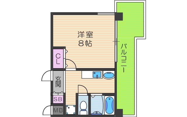 新梅田 プライム(1K/7階)の間取り写真