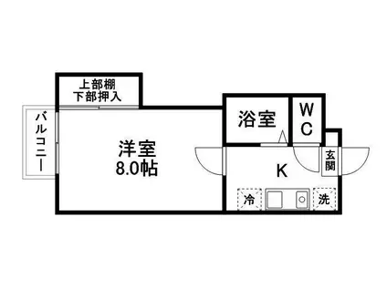 グリーンパーク(1K/2階)の間取り写真