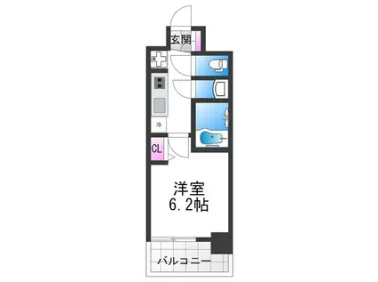 メインステージ天王寺サイドシティ(1K/8階)の間取り写真