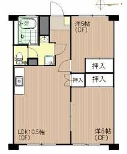 老松レジデンス(2LDK/3階)の間取り写真