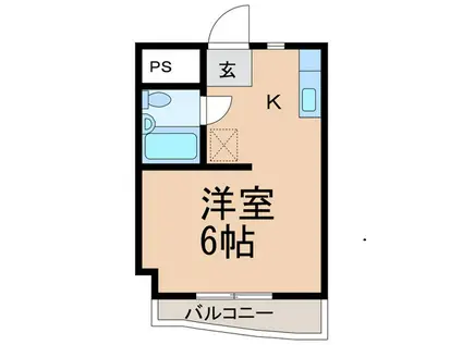 パークハイツ本町(ワンルーム/2階)の間取り写真