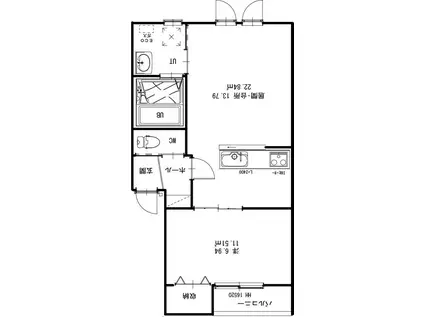 デルモゾ(1LDK/3階)の間取り写真
