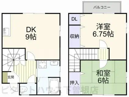 PEACEFUL四季彩(2DK/1階)の間取り写真