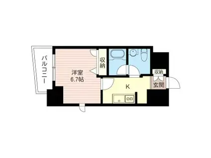 グランメール東新宿(1K/8階)の間取り写真