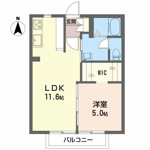 ベオール(1LDK/1階)の間取り写真