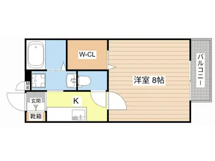 プランドール(1K/2階)の間取り写真