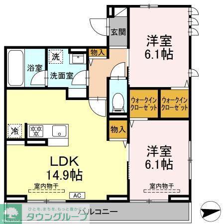 プランドール湘南(2LDK/2階)の間取り写真