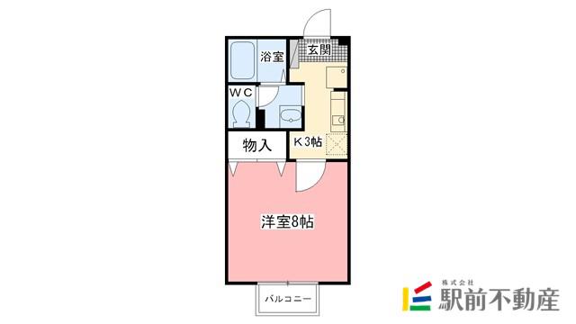 セジュールつつみ(1K/2階)の間取り写真