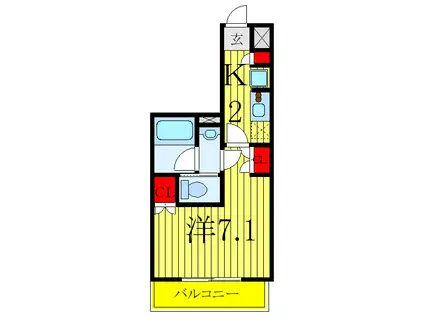 DIPS赤羽RESIDENCE(1K/6階)の間取り写真