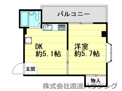 山下マンション(1DK/2階)の間取り写真