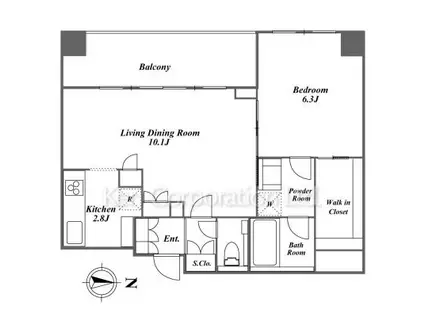 COLLINE SHIMOKITAZAWA(1LDK/2階)の間取り写真