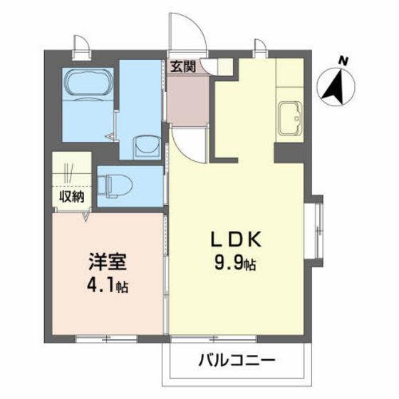 エリス241(1LDK/1階)の間取り写真
