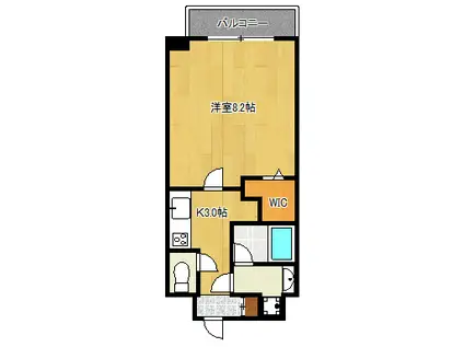 エポックM(1K/4階)の間取り写真