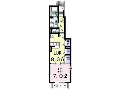 スプラウトI(1LDK/1階)の間取り写真
