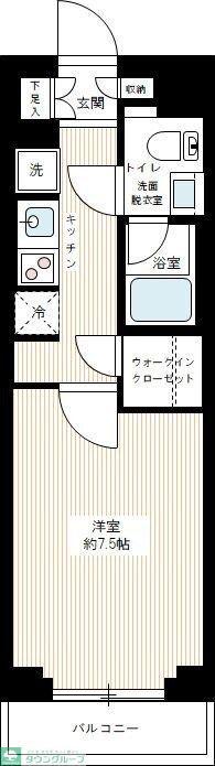 AZEST亀戸II(1K/2階)の間取り写真