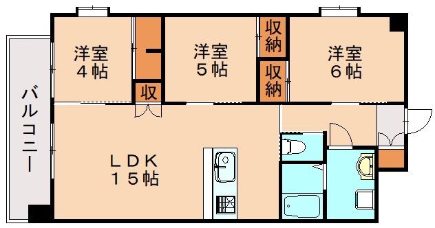 ギャラン二島(3LDK/9階)の間取り写真