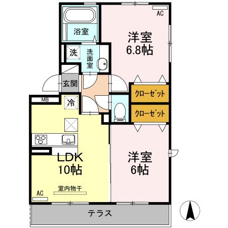ヴィレッタ(2LDK/1階)の間取り写真