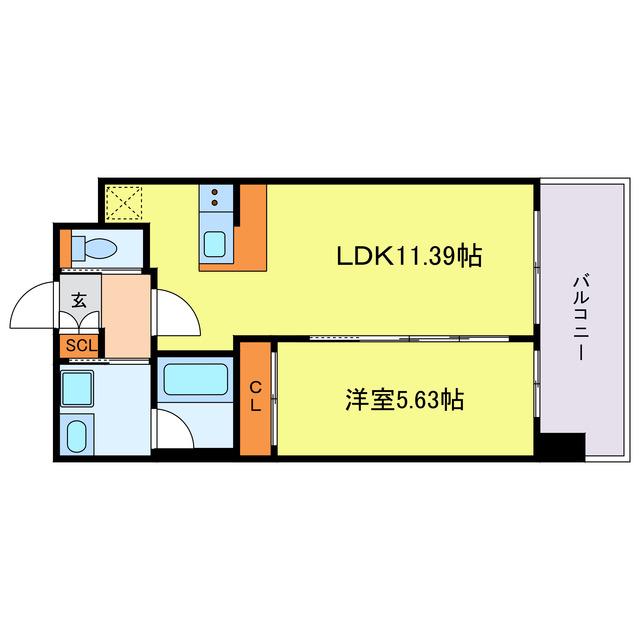 プレジオ塚本ASIAN(1LDK/2階)の間取り写真