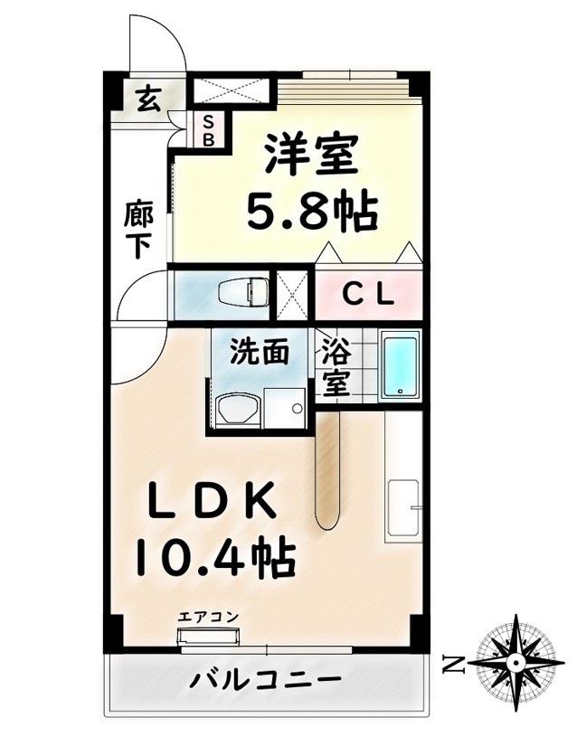 HAST堀田(1LDK/3階)の間取り写真