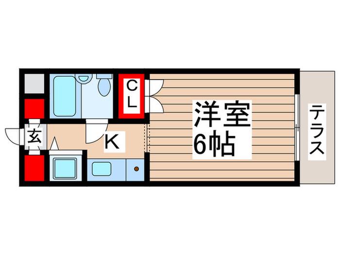 ソワレ南流山(1K/1階)の間取り写真