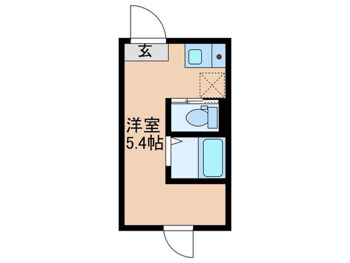 アンダーズ レジデンス北新宿(ワンルーム/2階)の間取り写真