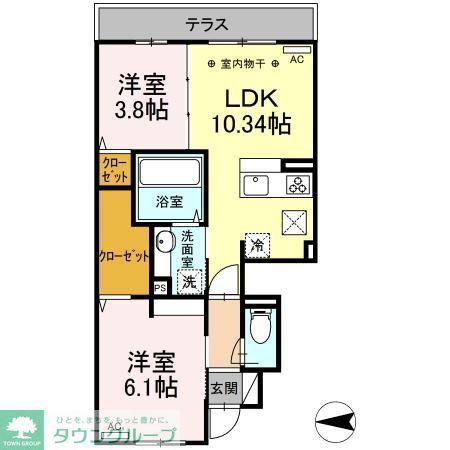 NKガーデン(2LDK/1階)の間取り写真