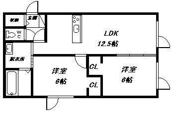 RM・PLACEIV(2LDK/1階)の間取り写真