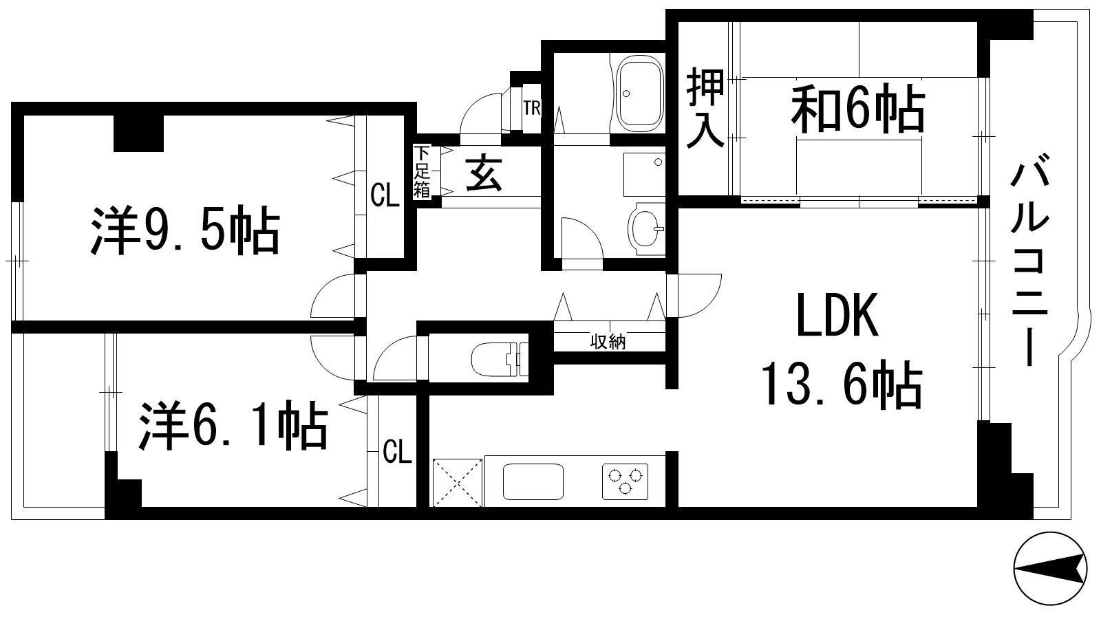 阪急池田伏尾台セラージュ(3LDK/7階)の間取り写真