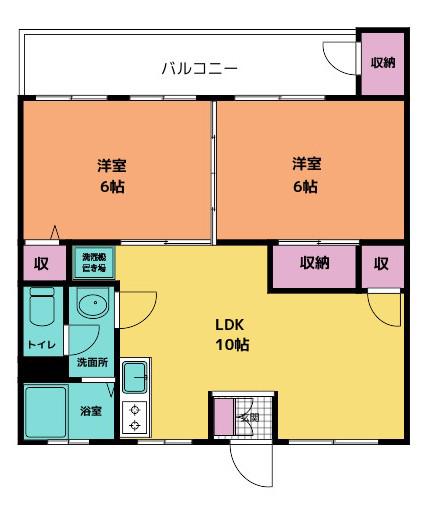 マンションカイゼル(2LDK/3階)の間取り写真
