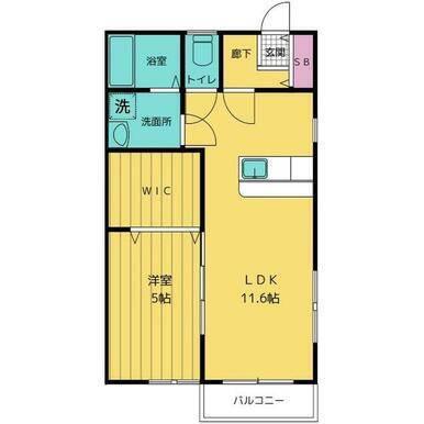 グラン・ラージ(1LDK/2階)の間取り写真