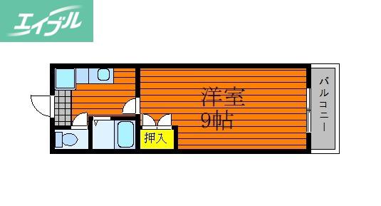 コスモス(1K/2階)の間取り写真