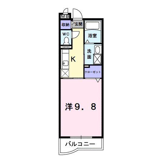 アドラブール(1K/2階)の間取り写真