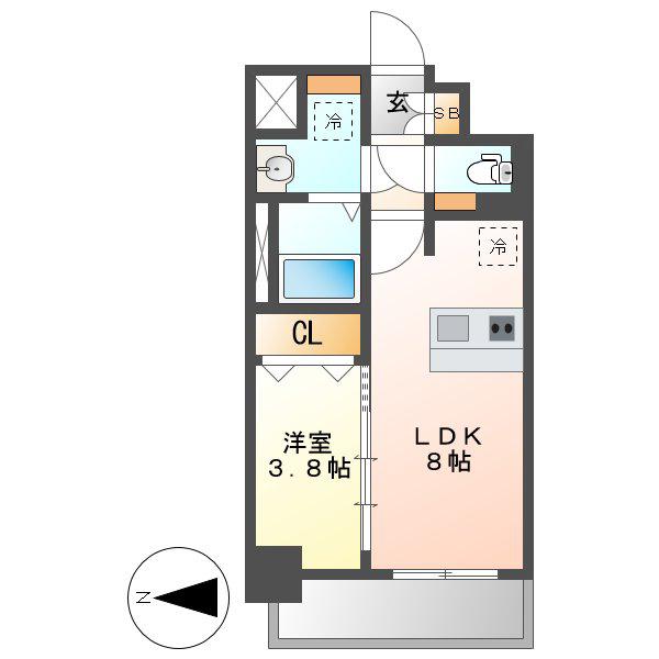 プレサンス名古屋駅ゲート(1LDK/10階)の間取り写真