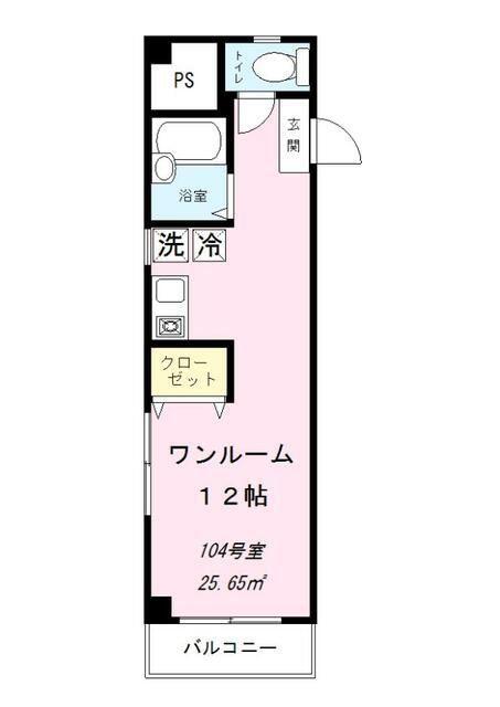 アトラクティヴオマタIII(ワンルーム/1階)の間取り写真