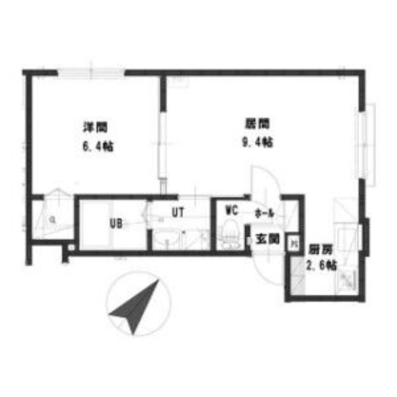 パストラーレ南郷通南(1LDK/2階)の間取り写真