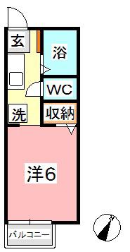 アンダンテ総社(1K/1階)の間取り写真