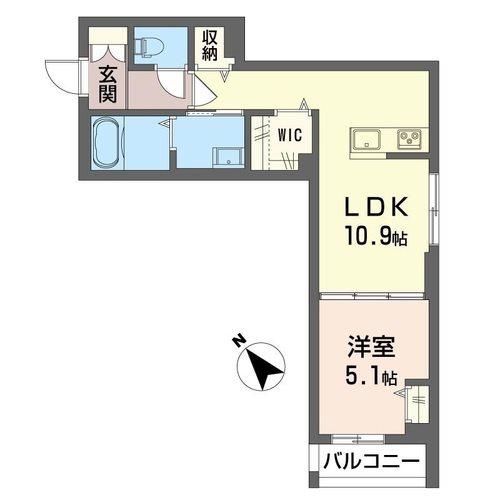 グラン セラヴィ(1LDK/1階)の間取り写真