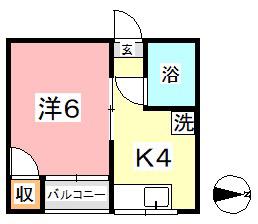 Tアパートメント(1K/3階)の間取り写真
