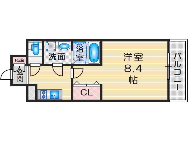 ファーストフィオーレ吹田ブランシェ(1K/4階)の間取り写真