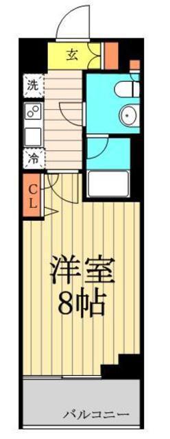 HYS CRECER 清澄白河(1K/3階)の間取り写真