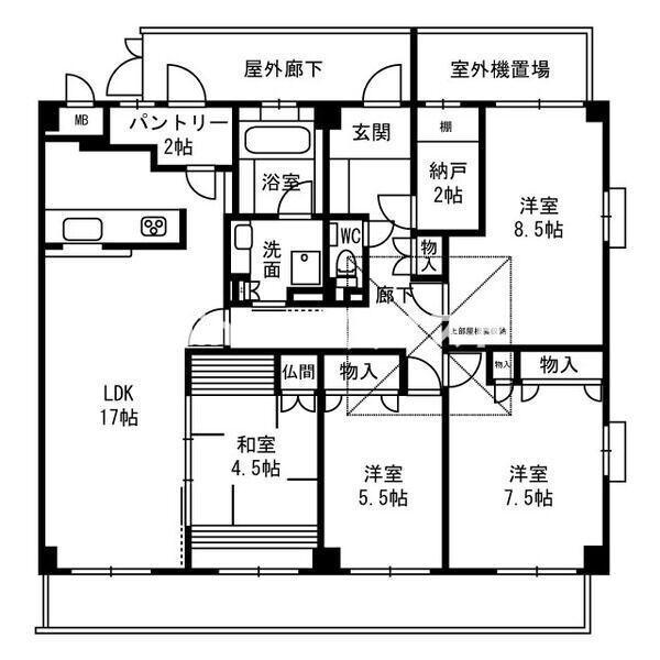 マジョール松崎町(4SLDK/6階)の間取り写真