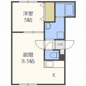 CERISIER新琴似(1LDK/1階)の間取り写真