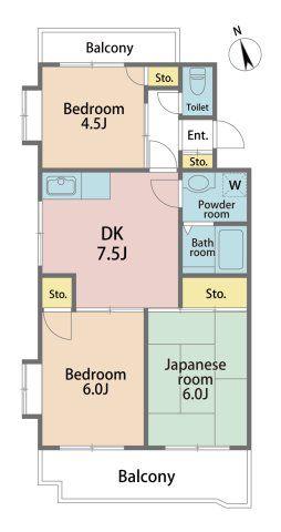 プレミール東所沢(3DK/4階)の間取り写真