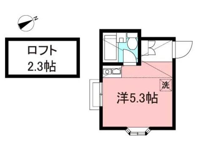 パール大倉山(ワンルーム/2階)の間取り写真