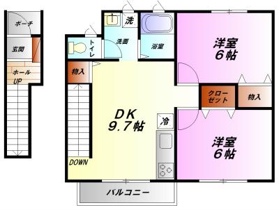 アールコート樅(2LDK/2階)の間取り写真
