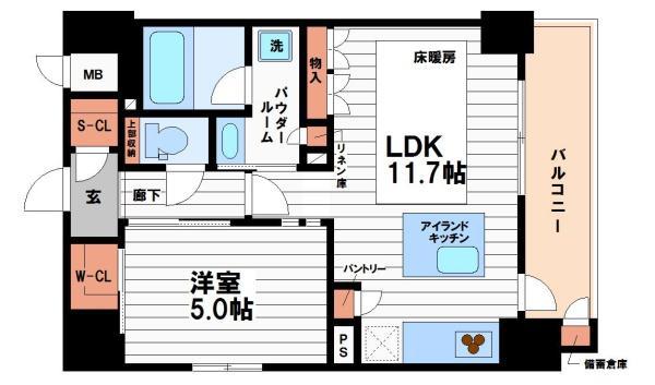 エステムプラザ南船場レジスタ(1LDK/8階)の間取り写真