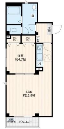 ルミエール池袋(1LDK/1階)の間取り写真