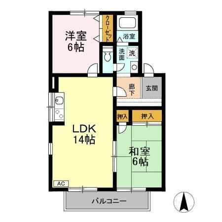 モダンタイムス III(2LDK/2階)の間取り写真